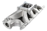 Holley Single Plane Carbureted Intake Manifolds 300-277 Manifolds, Plane, Carburetor, 4150 Flange, 2,500-7,500 RPM Range, Aluminum, Satin, Ford, 289-347ci, 8.20 in Deck Height, Each thumbnail 6