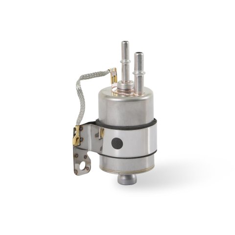Holley EFI GM-Style Fuel Filter Regulators 162-590 Pressure Regulators, GM EFI, Inline, Stainless Body, 0.375 in. Inlet, 5/16 in. and 3/8 in. Outlets, Quick-Connect, 5 micron, Paper Filter, Each thumbnail 1