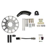 Holley EFI Crank Trigger Kits 556-174 Triggers, 12-1X LS, Hall Effect, 8 in. Diameter, Aluminum, Silver, Adjustable Bracket, Black, 3-wire Pickup, Gen III, IV, LS, Kit thumbnail 1