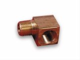 Holley Fuel Pressure Gauge Fittings 26-69 Fitting, Brass, 90 Degree Elbow, 1/8 in. NPT Male, 1/8 in. NPT Female, Each thumbnail 1