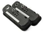 Holley M/T Valve Covers 241-85 Covers, M/T, Finned, Cast Aluminum, Black Textued, Baffled, Chevy, Gen, V, VI, Mark IV, 396ci, 402ci, 427ci, 454ci, Pair thumbnail 2