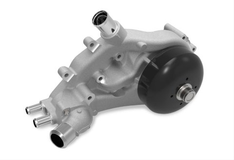 Holley Mechanical Water Pumps 22-102 Pumps, Mechanical, Standard-volume, Counterclockwise Rotation, Aluminum, Natural Finish, Upward Inlet, Long-belt, Chevy, LS, 4.8-7.0L, Each