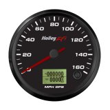 Holley GPS Speedometers 553-123 Gauges, EFI, Speedometer, 0-160 mph, Analog, Electric Sending Unit, 3 3/8 in. Diameter, Full Sweep, Lighted, Black Face, Red Needle, Each thumbnail 4