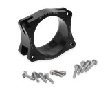 Holley Throttle Body Angle Adapters 717-15 Adapters, Holley, Adapter, GM LS, LT, LT4 Intakes, High-Mount, 4-bolt Intake, 95mm Bore, Aluminum, Black, Chevy, 4.8-7.0L, Each thumbnail 1