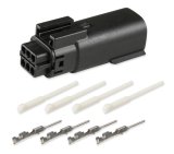 Holley Wiring Harness Connectors 570-225 Weatherproof Connectors, EFI, Modular/Coyote, Knock Sensor Connector, Main Harness, MX 150, 6-pin Male, Black Plastic, Pins, Seals, TPA, Each thumbnail 1