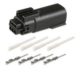 Holley Wiring Harness Connectors 570-225 Weatherproof Connectors, EFI, Modular/Coyote, Knock Sensor Connector, Main Harness, MX 150, 6-pin Male, Black Plastic, Pins, Seals, TPA, Each thumbnail 2