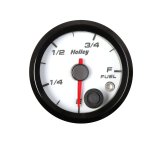 Holley Analog Standalone Gauges 26-614W Gauge, Standalone, Fuel Level, E-F, Programmable, 2 1/16 in. Diameter., Analog, Full Sweep, Illuminated, for Electrical Sending Unit, White Face, Each thumbnail 1