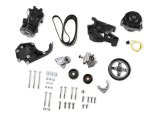 Holley LS Engine Swap Accessory Drive Systems 20-137BK Systems, Swap, Serpentine, Black, Air Conditioning Pulley, Compressor, Tensioner, Chevy, LS, 4.8-7.0L, Kit thumbnail 1