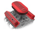 Holley Vintage Series Air Cleaner Assemblies 120-404 Cleaners, Series, 17 in. x 9 in., 5.125 in. Single Carburetor Neck, Machined Fin Top, Cotton Gauze Filter, Aluminum, Gloss Red, Each thumbnail 1