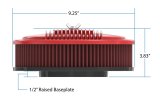 Holley Vintage Series Air Cleaner Assemblies 120-404 Cleaners, Series, 17 in. x 9 in., 5.125 in. Single Carburetor Neck, Machined Fin Top, Cotton Gauze Filter, Aluminum, Gloss Red, Each thumbnail 4