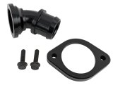 Holley Thermostat Housing Assemblies 97-343 Water Necks and Housings, Gen III Hemi, Thermostat/Housing, 45 Degree, Swivel, Aluminum, Black, with Bolts, Chrysler, Dodge, 5.7-6.4L, Each thumbnail 1