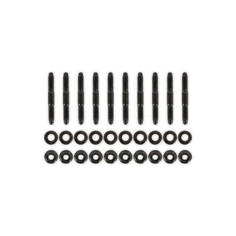 Holley Intake Manifold Studs 300-926BK Studs, Manifold, Installation, Steel, Black Finish, Standard Hex Nut, Washers, for Coyote Hi-Ram, Lo-Ram, Intakes, 10-piece, Ford, 5.0L, Set