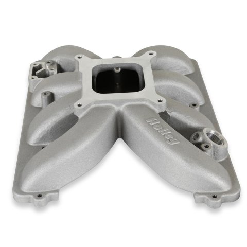 Holley Single Plane Carbureted Intake Manifolds 300-931 Manifolds, Plane, Carbureted, Square Bore Flange, Cast Aluminum, Satin Finish, Chrysler, Dodge, Jeep, Ram, 5.7-6.4L, Gen III, Hemi, Each