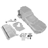 Holley GM Gen-V LT Engine Swap Oil Pans 302-24 Pans, Holley, K10, Swap, 4WD Truck, Off-Road, OE Fit, Aluminum, Natural, with Pick-up Tube, O-ring, Sump Baffle, Filter Stud, Each thumbnail 1