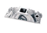 Holley Strip Dominator Intake Manifolds 300-4 Manifolds, Dominator, Standard Deck, Single 4150 Flange, 4,500-8,000 RPM Range, Aluminum, Natural, Oval Port Head, Chevy, 396-454ci, Each thumbnail 1