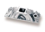 Holley Strip Dominator Intake Manifolds 300-4 Manifolds, Dominator, Standard Deck, Single 4150 Flange, 4,500-8,000 RPM Range, Aluminum, Natural, Oval Port Head, Chevy, 396-454ci, Each thumbnail 3