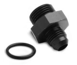Holley AN to Straight Cut O-Ring Fittings 26-183 Fitting, Adapter, Cut, Straight, Aluminum, Black Anodized, -6 AN, -8 AN, Each thumbnail 3