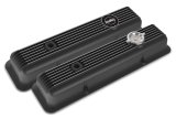 Holley Muscle Series Valve Covers 241-135 Covers, Series, Perimeter Bolt, Stock Height, Finned, Cast Aluminum, Black Powdercoat, Chevy, 4.3-6.6L, Pair thumbnail 3