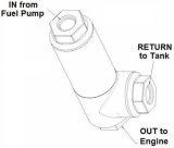 Holley EFI Filter Regulators 12-875 Fuel Filters, Aluminum, Pressure Regulator, Inline, Return, 59.5 psi, 10 Micron, Fuel Injection, 175 GPH, 3/8 in. NPT, Each thumbnail 5