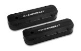 Holley Track Series Valve Covers 241-279 Covers, Series, Perimeter Bolt, Tall, Chevrolet Logo, Fabricated Aluminum, Black Satin, Baffled, Chevy, 396ci, 402ci, 427ci, 454ci, Pair thumbnail 3