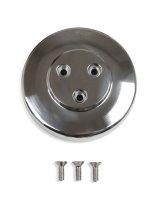 Holley Air Conditioning Compressor Pulley Covers 97-186 Clutch Covers, Holley, Cover, Aluminum, Polished Finish, Hardware included, for Sanden, SD7 Compressors, Each thumbnail 2