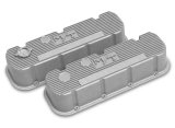 Holley M/T Valve Covers 241-150 Covers, Series, Perimeter Bolt, Tall, Finned, Cast Aluminum, Natural Finish, Chevy, 396ci, 402ci, 427ci, 454ci, Pair thumbnail 4