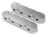 Holley Aluminum LS Valve Covers 241-176 Covers, LS, Center and Perimeter Bolt, Tall, Chevy Logo, Cast Aluminum, Polished, Two-Piece, Chevy, LS, 4.8-7.0L, Pair thumbnail 4