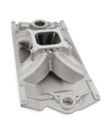 Holley Single Plane Carbureted Intake Manifolds 300-264 Manifolds, Plane, Carbureted, Standard Deck, 2,500-7,500 RPM Range, Aluminum, Satin Finish, 4150 Flange, Chevy, Gen I, 265ci-400ci, Each thumbnail 5