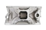 Holley Single Plane Carbureted Intake Manifolds 300-264 Manifolds, Plane, Carbureted, Standard Deck, 2,500-7,500 RPM Range, Aluminum, Satin Finish, 4150 Flange, Chevy, Gen I, 265ci-400ci, Each thumbnail 6