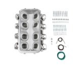Holley LS Modular Lo-Ram EFI Intake Manifolds 300-600 Manifolds, Modular, EFI, Base Only, Multi-port, -8 AN, O-ring Female, Fuel Rails, Runners, Aluminum, Natural, Chevy, 4.8-6.0L, Each thumbnail 1