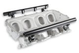 Holley LS Modular Lo-Ram EFI Intake Manifolds 300-600 Manifolds, Modular, EFI, Base Only, Multi-port, -8 AN, O-ring Female, Fuel Rails, Runners, Aluminum, Natural, Chevy, 4.8-6.0L, Each thumbnail 2