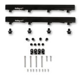Holley EFI Fuel Rails 534-265 Rails, EFI, Billet Aluminum, Black Anodized, -8 AN O-ring Inlet, Hardware Included, Ford, 7.3L, Factory Intake, Pair thumbnail 1