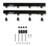 Holley EFI Fuel Rails 534-265 Rails, EFI, Billet Aluminum, Black Anodized, -8 AN O-ring Inlet, Hardware Included, Ford, 7.3L, Factory Intake, Pair thumbnail 4