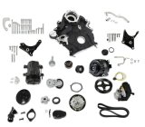 Holley High-Mount Complete Accessory Systems 20-310BK Drive Systems, High-Mount, Serpentine, Alternator, Power Steering, AC, Water Pump, Aluminum, Black, Timing Cover, Ford, 7.3L Godzilla, Kit thumbnail 3