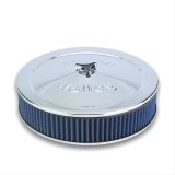 Holley Power Shot Chrome Air Cleaner Assemblies 120-146 Cleaners, 14 in. Diameter, Round, Steel/Chrome, Logo, 3 in. Filter Height, Each thumbnail 1