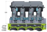 Holley LT Modular Hi-Ram Intake Manifold Tops 300-208 Manifolds, Modular, Hi-Ram, Top Section Only, Standard Deck, Tunnel Ram Style, Aluminum, Satin Finish, Chevy, 6.2L, Each thumbnail 1