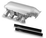 Holley EFI LS Mid-Rise Intake Manifolds 300-128 Manifolds, EFI, Mid-Rise, Rectangular Port Head, Multi-port, 105mm Bore, Standard Deck, Aluminum, Satin Finish, Chevy, 6.0L, 6.2L, Each thumbnail 6