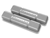Holley Vintage Series Valve Covers 241-106 Covers, Series. Perimeter Bolt, Tall, Finned, Cast Aluminum, Natural Finish, Chevy, 4.3-6.6L, Pair thumbnail 2
