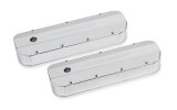 Holley Track Series Valve Covers 241-278 Covers, Series, Perimeter Bolt, Tall, Chevrolet Logo, Fabricated Aluminum, Polished, Baffled, Chevy, 396ci, 402ci, 427ci, 454ci, Pair thumbnail 2