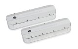 Holley Track Series Valve Covers 241-278 Covers, Series, Perimeter Bolt, Tall, Chevrolet Logo, Fabricated Aluminum, Polished, Baffled, Chevy, 396ci, 402ci, 427ci, 454ci, Pair thumbnail 3