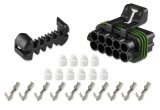 Holley Wiring Harness Connectors 570-203 Weatherproof Connectors, EFI, Universal Ignition Connector, Main Harness, Metripack, 10-pin Female, Black Plastic, with Pins, Seals, TPA, Each thumbnail 3