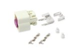 Holley Wiring Harness Connectors 570-220 Weatherproof Connectors, EFI, LS2 Knock Sensor Connector, Main Harness, GT150, 2-pin Female, White Plastic, with Pins, Seals, TPA, Each thumbnail 1