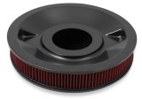 Holley Air Cleaner Assemblies 120-4230 Cleaners, 16 in. Round, 5.125 in. Horn, Dropped Base, Steel, Black Satin, Cotton Gauze Filter, Red, 3 in. Tall, fits Model 4150, 4160, Each thumbnail 3