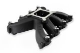 Holley EFI LS Single Plane Mid-Rise Intake Manifolds 300-269BK Manifolds, EFI, LS, Plane, Mid-Rise, Rectangular Port Head, Raised, 2,500-7,000 RPM Range, Aluminum, Black Finish, Chevy, LS, 7.0L, Each thumbnail 1