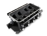 Holley SBF Hi-Ram EFI Intake Manifold Bases 300-274BK Manifolds, HiRam, EFI, Multi-port, 1,500-7,000 RPM Range, Base Only, Aluminum, Black, Ford, 4.7L, 5.0L, Windsor, 8.200 in. Deck Height, Kit thumbnail 1