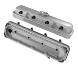 Holley LS Pontiac-Style Valve Covers 241-190 Covers, Pontiac, Cast Aluminum, Perimeter Bolt, Plain, Cast Aluminum, Natural Finish, Two-Piece, Chevy, LS, 4.8-7.0L, Pair thumbnail 1