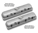 Holley LS Pontiac-Style Valve Covers 241-190 Covers, Pontiac, Cast Aluminum, Perimeter Bolt, Plain, Cast Aluminum, Natural Finish, Two-Piece, Chevy, LS, 4.8-7.0L, Pair thumbnail 2