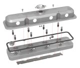 Holley LS Pontiac-Style Valve Covers 241-190 Covers, Pontiac, Cast Aluminum, Perimeter Bolt, Plain, Cast Aluminum, Natural Finish, Two-Piece, Chevy, LS, 4.8-7.0L, Pair thumbnail 3