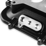 Holley LS Modular Mid-Rise Intake Adapter Plates 300-267BK Manifold Adapters, Modular, Intake, Plate, Cathedral Port Head, Aluminum, Black Finish, Fasteners, Chevy, LS, 4.8-7.0L, Kit thumbnail 1