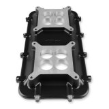 Holley LS Modular Mid-Rise Intake Adapter Plates 300-267BK Manifold Adapters, Modular, Intake, Plate, Cathedral Port Head, Aluminum, Black Finish, Fasteners, Chevy, LS, 4.8-7.0L, Kit thumbnail 4